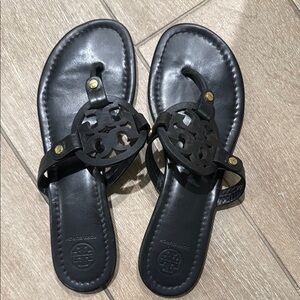 Tory Burch Black Miller Leather Sandals